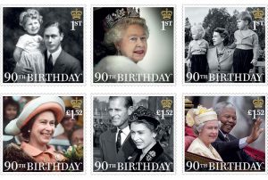 hmq 90th birthday stamps 1 300x202 - Her Majesty the Queen's 90th Birthday GB Stamps