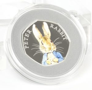 st 2016 peter rabbit silver proof 50p coin reverse close up 300x295 - The 2016 Peter Rabbit Silver Proof Coloured 50p Coin