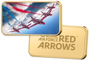 red arrows ingot 300x200 - Red-Arrows-2017-Display-Season-Gold-Plated-Ingot
