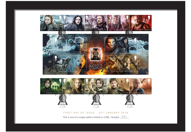 FIRST LOOK: World's first ever Game of Thrones Stamps just revealed Game of Thrones A4 Framed Card mock up 1 - FIRST LOOK: World's first ever Game of Thrones Stamps just revealed