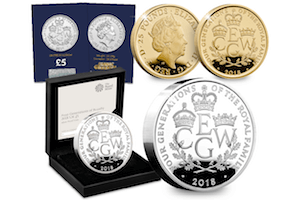 Four Generations of Royalty All Coins 300x200 - New UK coin released celebrating the Four Generations of Royalty for first time ever