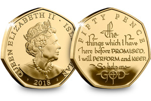 ST Coronation 65th Oath Gold Proof 50p Coin Blog Image - Brand New British Isles 50p marks the Queen's 65th Coronation Anniversary
