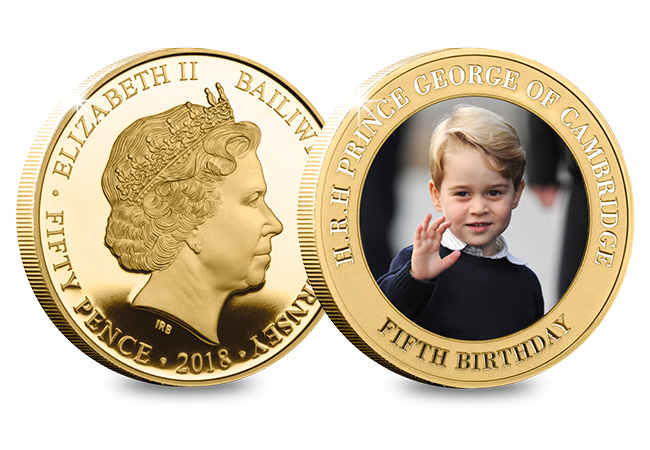 DN Prince George Fifth Birthday Guernsey Gold Plated Five Coin Set product pages6 - Happy Birthday Prince George