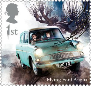 Flying Ford Anglia stamp 300x284 - FIRST LOOK: NEW magical Harry Potter Stamps just revealed