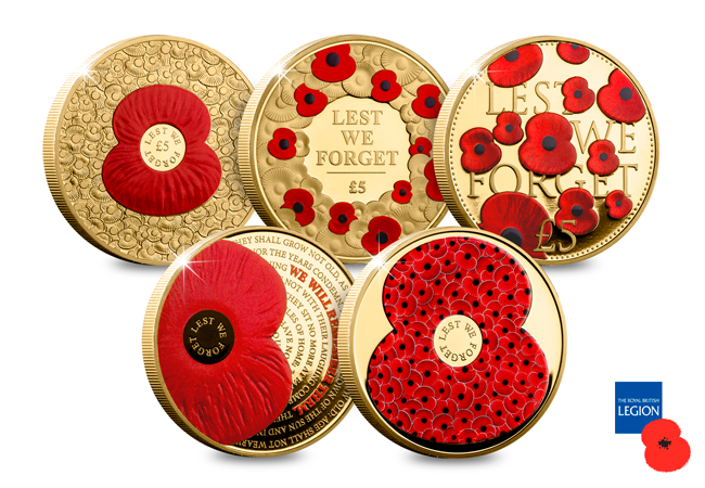 Supporting The Royal British Legion RBL 2018 Poppy CuNi Collection coin reverses - Supporting The Royal British Legion