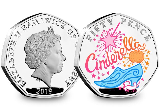 LS Guernsey 50p Pantomime Coin Cinderella Both Sides - Curtains Up! FIVE Brand New Christmas Panto 50p Coins revealed...