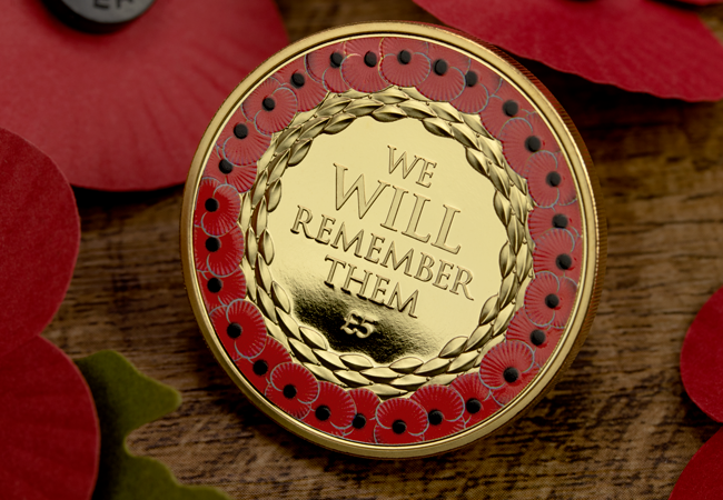 2019 Jersey five pounds Poppy Coin Gold Plated with red colour printing lifestyle - The FOUR Remembrance Poppy Commemoratives every collector should know about…