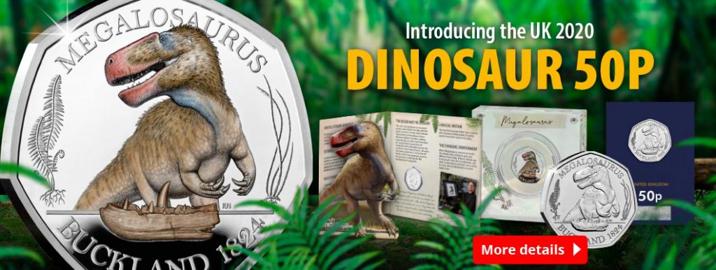 DN 2020 Dinosaurus 50p coins Homepage Banner 1060x400 1 1024x386 - First Look: UK’s First Dinosaur 50ps revealed