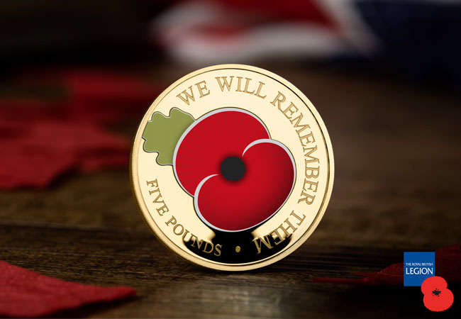 Poppy 2020 product Gold Plated CuNi Proof lifestyle - FIRST LOOK at the complete 2020 Remembrance Poppy Coins!