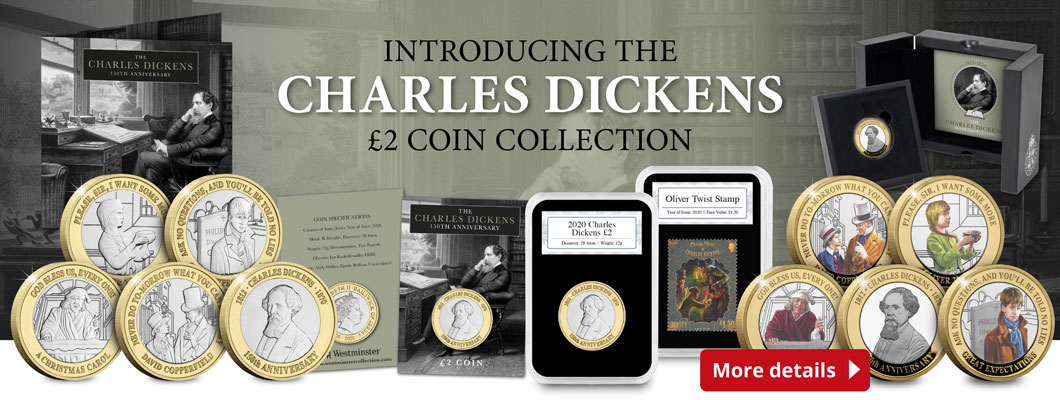 Rare 2020 Jersey CHARLES DICKENS Limited £2 Capsules Edition Set* 995 SOLD OUT* 