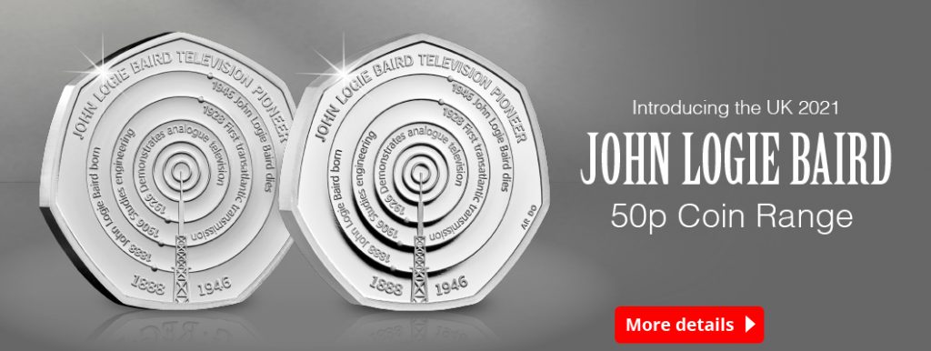 UK 2021 John Logie Baird 50p Coin Homepage Banner 1024x386 - New UK 50p celebrates the ‘father of television’