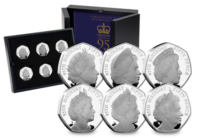 Queens 95th Birthday Silver 50p Set - Introducing… the Queen’s 95th Birthday 50p range!
