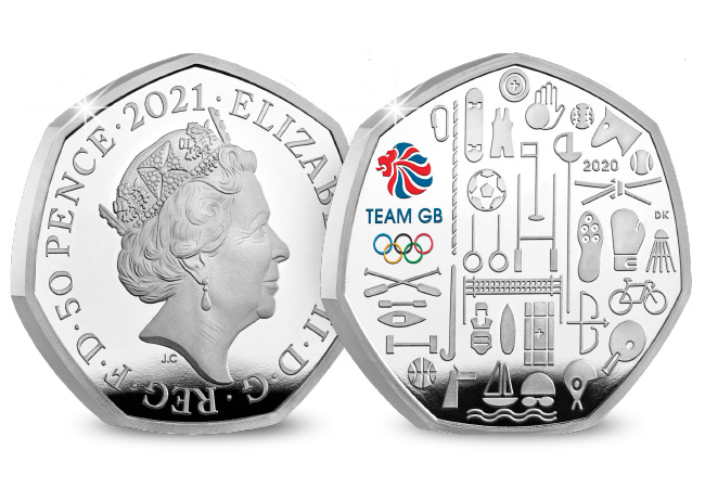 UK 2021 Team GB Silver Proof 50p Product Images Coin Obverse Reverse - The UK 50p we’ve all been waiting for! NEW 2021 Team GB 50p