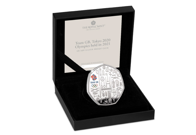 UK 2021 Team GB Silver Proof 50p Product Images Coin in Box - The UK 50p we’ve all been waiting for! NEW 2021 Team GB 50p