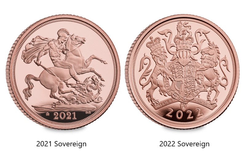 UK 2021 Gold Sovereign product images 2021 vs 2022 sovereign - BREAKING: The Sovereign which sold out in less than a day