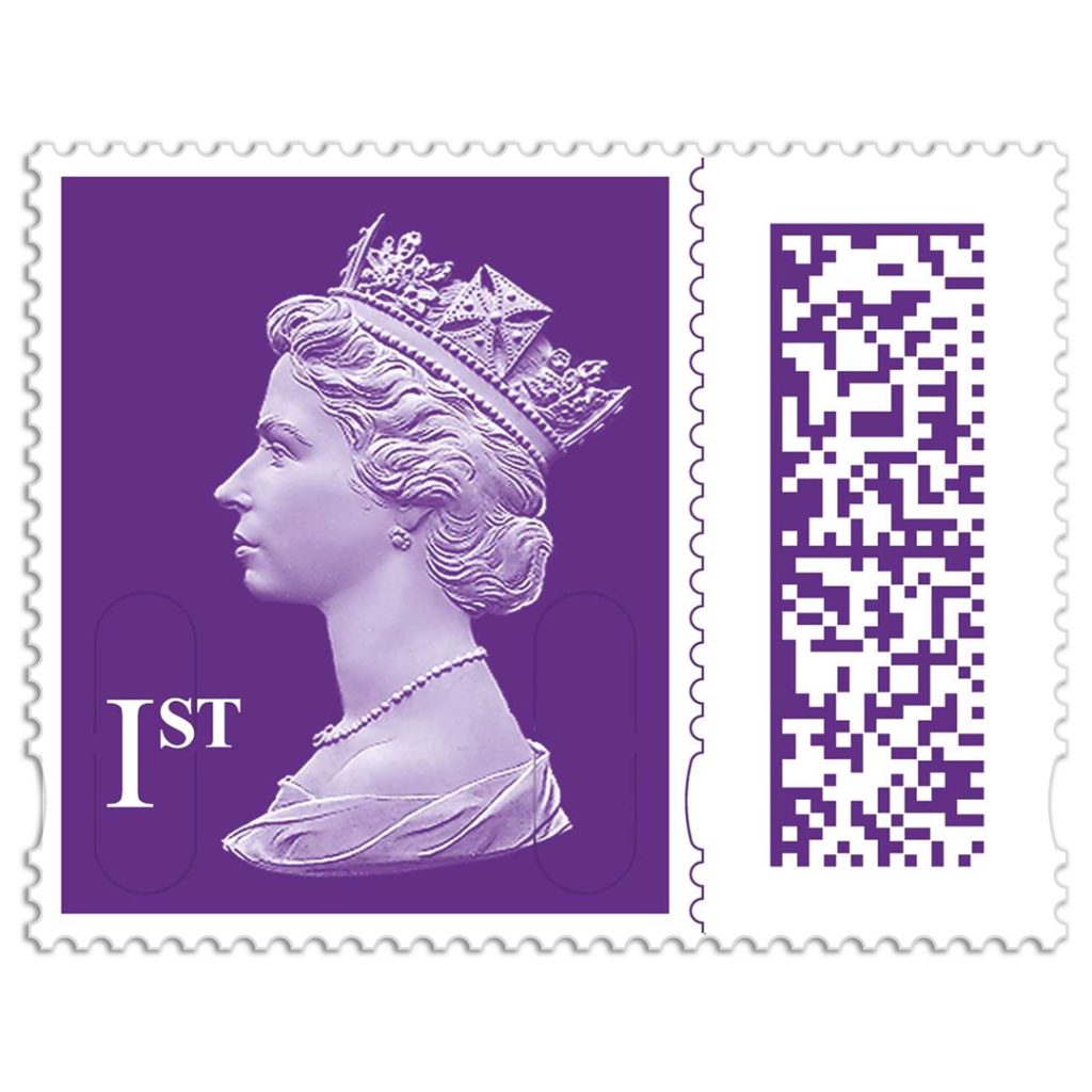 Ist Class Stamp with barcode 1024x1024 - Royal Mail launches a digital stamp that allows you to send videos and messages with your post!