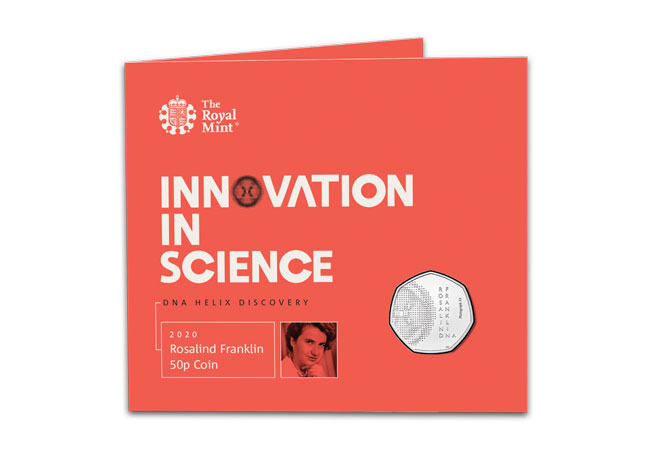 UK 2020 Rosalind Franklin 50p BU Pack product images - How women have been celebrated on Royal Mint coins - International Women's Day