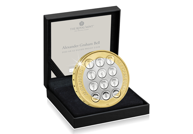UK 2022 Alexander Graham Bell Silver 2 in display box - Pioneer of the telephone Alexander Graham Bell celebrated on a new UK £2 coin