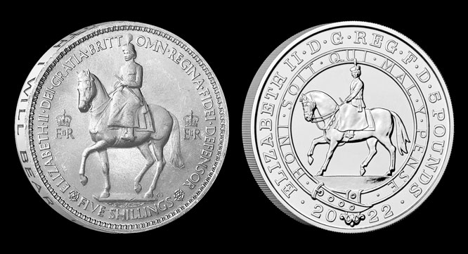 HM Queen on Horseback reverses - Her Majesty Queen Elizabeth II (1926 - 2022) - a Life in Coins
