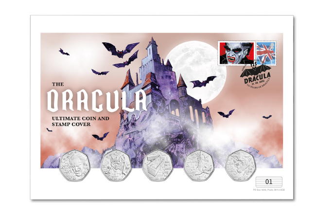 Dracula BU Coin Cover - Check out these NEW Spooky Dracula 50ps – with one Sell-Out already!
