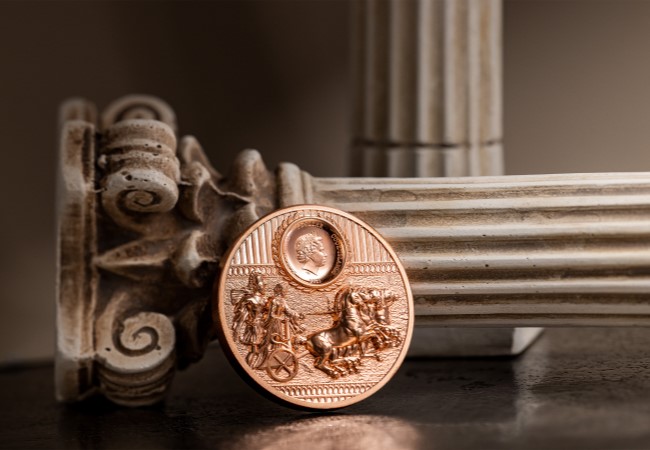 Sparta Copper 50g Coin Obverse Lifestyle 1 - Breaking barriers on copper coins: The 2023 Sparta High-Relief Coin