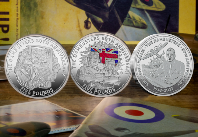 Prestigious NEW Dambusters £5 Coin Range Dambusters Silver 5 Set Lifestyle 02 - Prestigious NEW Dambusters £5 Coin Range