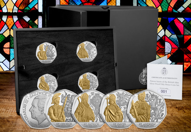 A closer look: the best way to celebrate YOUR Patron Saint this year… Patron Saints Silver 50p Set Lifestyle 01 - A closer look: the best way to celebrate YOUR Patron Saint this year…