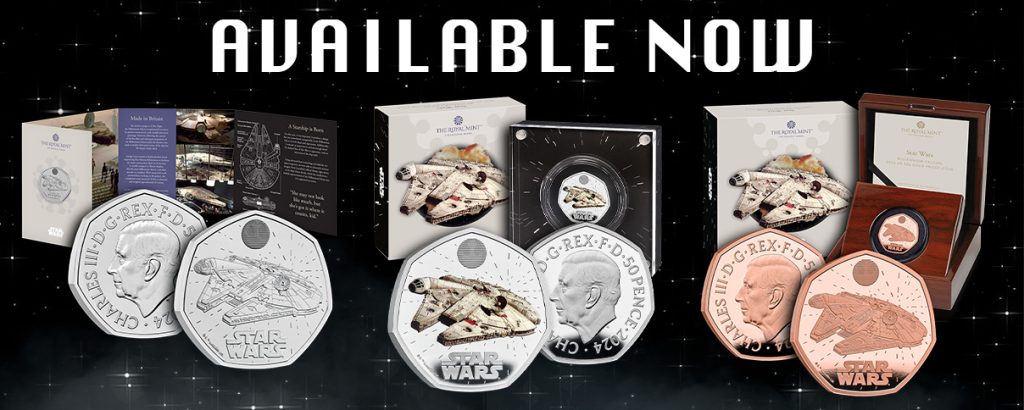 UK 2024 Star Wars Millennium Falcon 50p RangePage end banner image 1024x410 - Celebrating Galactic History: The Millennium Falcon Coin Launch