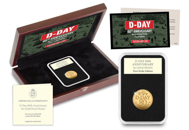 The Gold Pennies being parachuted out of an original WWII Dakota D Day 80th Gold Penny Whole Product with Flown Cert - The Gold Pennies being parachuted out of an original WWII Dakota
