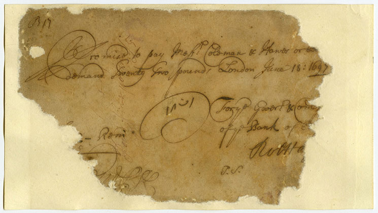 The Evolution of Banknotes: From Paper to Precision Earliest Bank of England note dated 18th June 1697 - The Evolution of Banknotes: From Paper to Precision