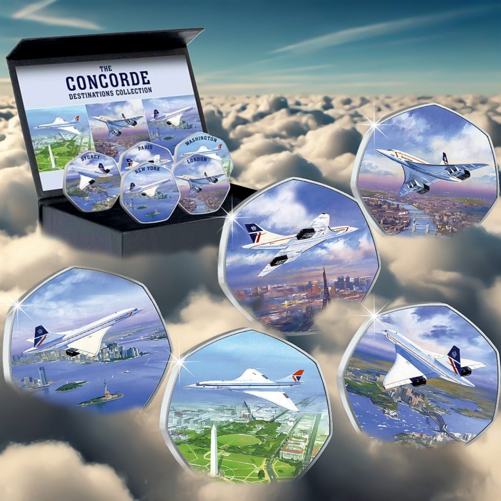 top image concorde heptagonal set 1024x1024 - Artwork by Renowned Aviation artist Tim O’Brien recommissioned for NEW Limited Edition Concorde Set