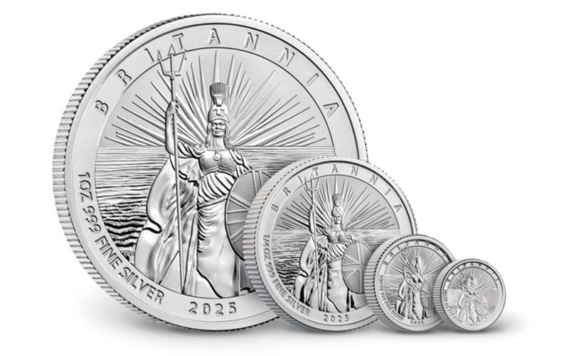 britannia fractional silver reverse frosted set lifestyle on white - A Stunning New Chapter for Britannia: The SOLD OUT 2025 Reverse Frosted Silver Set