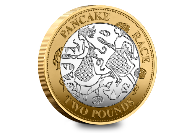 2025 British Customs Silver 2 Set Pancake Race REV - The £2 Coins Celebrating the UK’s Quirkiest Traditions