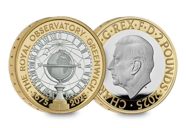 UK 2025 Greenwich Royal Observatory 2 Coin Range CL 6 - 350 Years of the Royal Observatory, Greenwich celebrated on a UK £2 coin