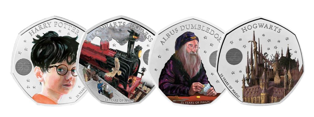 Harry potter coins 1024x382 - The 2025 UK Harry Potter The Patronus 50p – A Powerful Finale to the Coin Collection