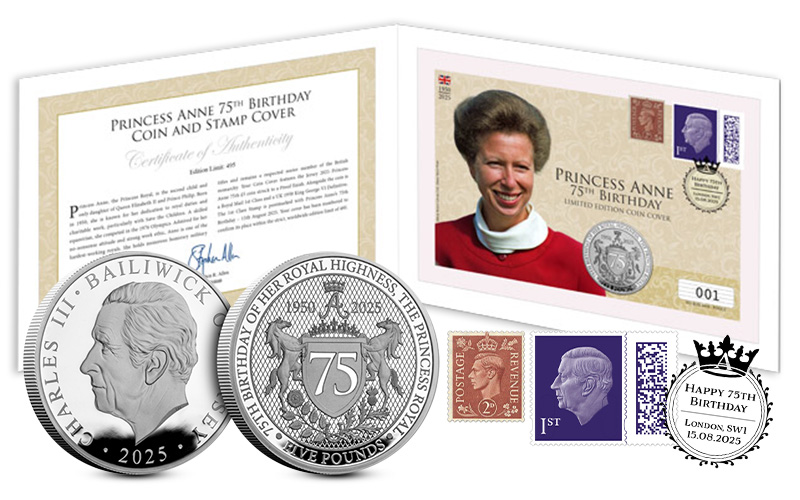 princess anne 2025 75th birthday silver 5 coin cover - Princess Anne’s 75th Birthday Coin Range