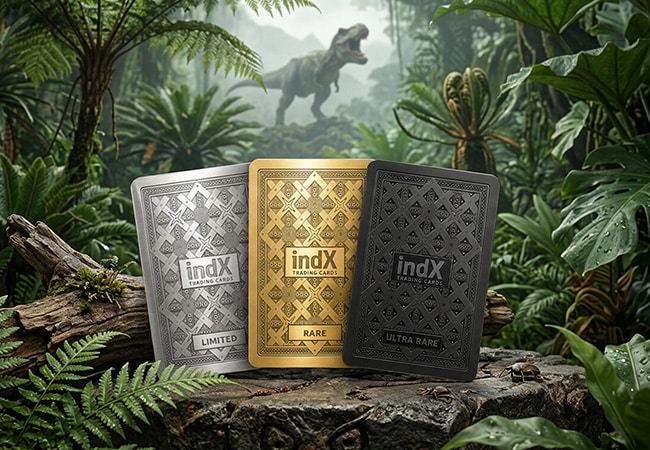 indX Trading Cards Lifestyle image obverses 650x450 1 - The Hunt Begins: Introducing our Metal Trading Cards